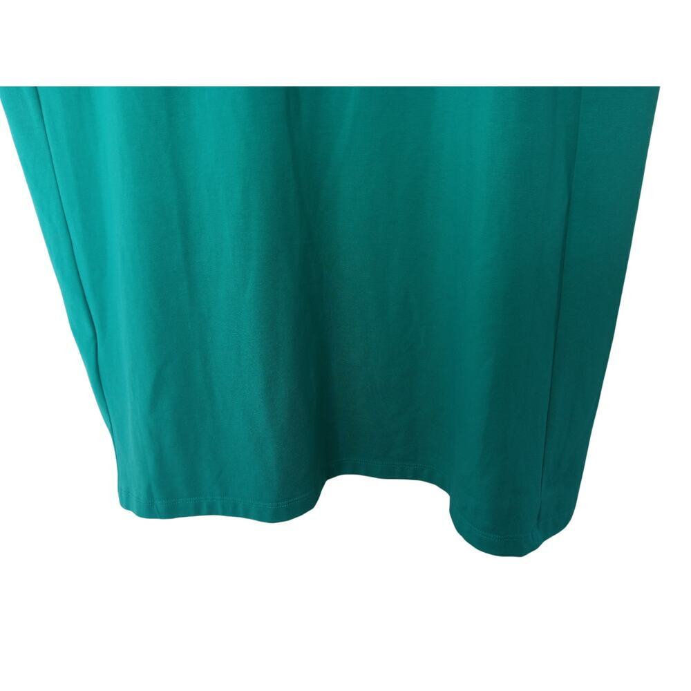 New with Tags Eileen Fisher Pima Cotton Stretch Dress Green Teal 1X Knee Length - Picture 7 of 13